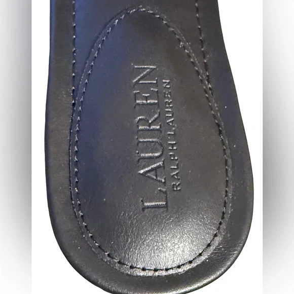 Ralph Lauren NWT Sz 6.5 Alegra Black & Cream Leather Flat Slide Sandals (SH280) - Picture 5 of 11